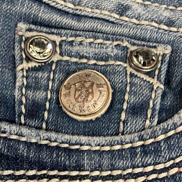 Rock Revival Distressed Celine Boot Medium Wash Jeans - Picture 9 of 12